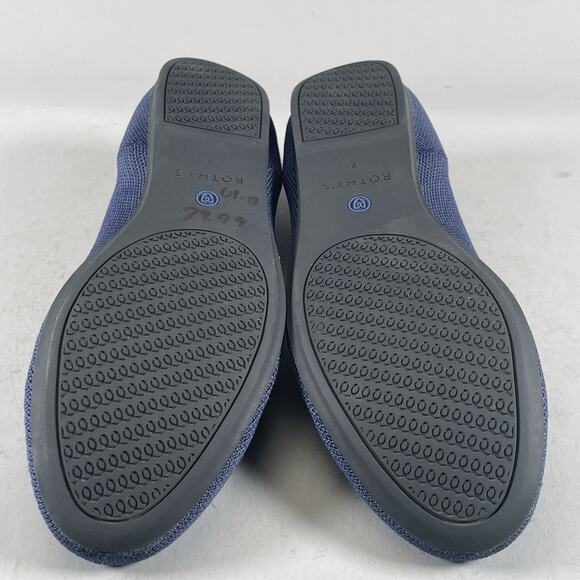 Rothy’s the Flat Women Size 7 Blue Knit Slip On Ballet Flat Comfort Casual EUC - Picture 4 of 9